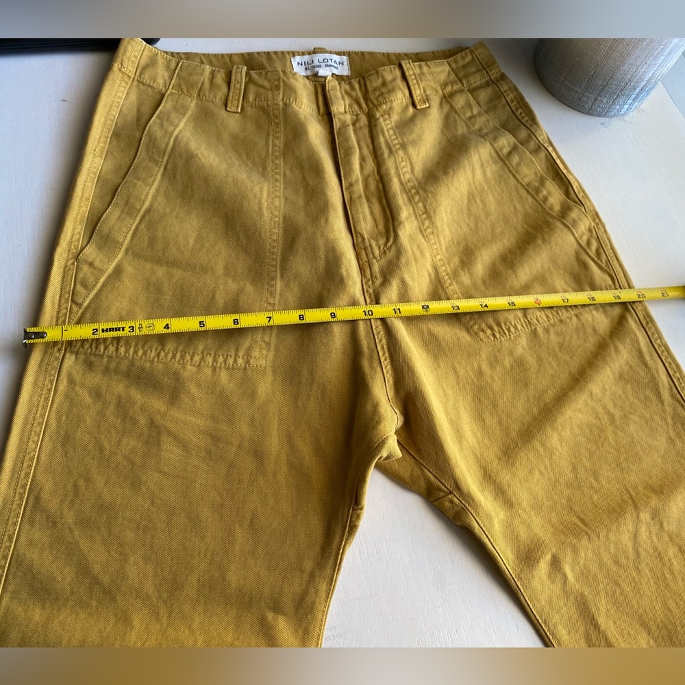Nili Lotan Luna Pants Mustard linen blend Size 2 - Picture 5 of 15